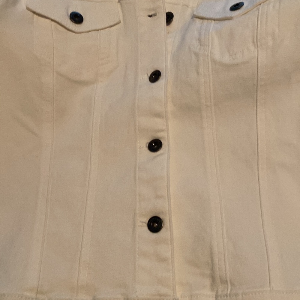 One World Denim Button Front Jacket White Size M New - Picture 13 of 14